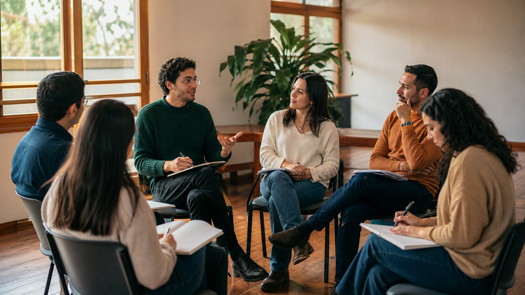 Estudiantes adultos participan en una mentoría entre pares universitarios